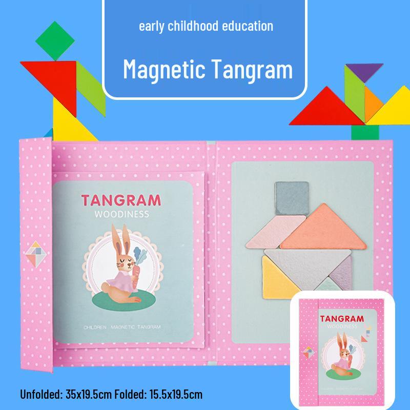 Portable Magnetic Tangram Puzzle Set for Kids - Educational Building Blocks for Early Learning