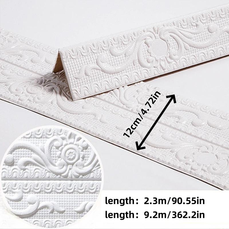 1PC 2.3m/9.2mX12cm Self-adhesive Wall Stickers Decorative Ceiling Corner Line Yin Corner Line Stickers