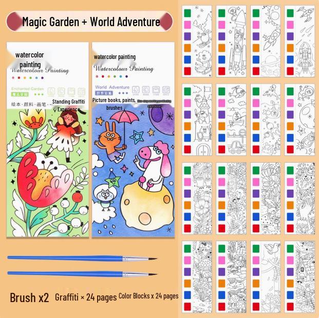 Feile Watercolor Sticky Notes & Bookmark Set: DIY Chinese Style Painting Kit for Kids
