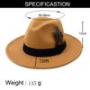 Gelbe Feder Fedoras Herren Fedora Hut Herren Panama Oberkappe Unisex Hut Militärfarbe Fedoras Hut mit breiter Krempe Kirchenhut Partyhut