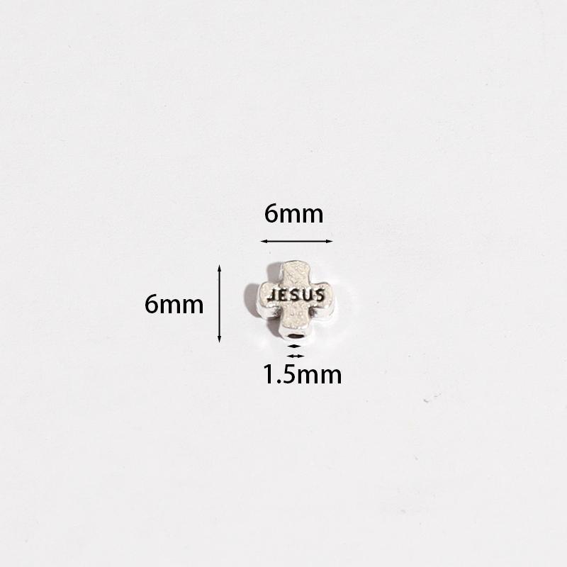 Mărgele Cruce Isus 6mm pentru a Face Brățări Colier Materiale Bijuterii Aliaj Zinc Accesorii Catolic Creștin