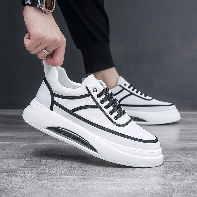 

Четыре сезона, белые туфли, мужская модная обувь, подходящая по цвету, на воздушной подушке, с мягкой подошвой, с низким верхом, универсальная спортивная и повседневная обувь 43