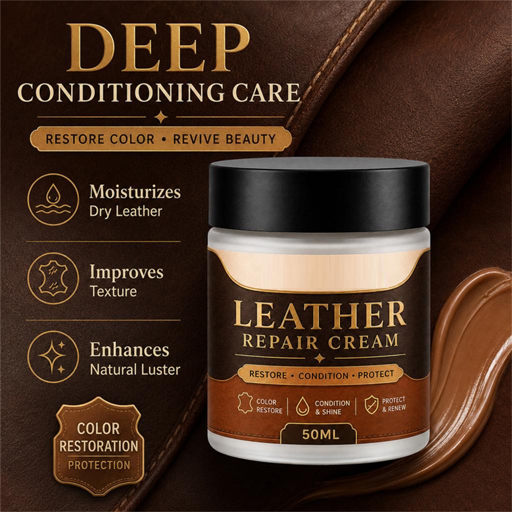 Brown Leather Cream - Color and Scratch for Car Seats, Furniture and Shoes