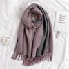 Scarf Women's Winter Simple Versatile Soft Double Sided Solid Color Shawl Tassel Imitation Cashmere Thickened Autumn and Winter Warm Scarf
