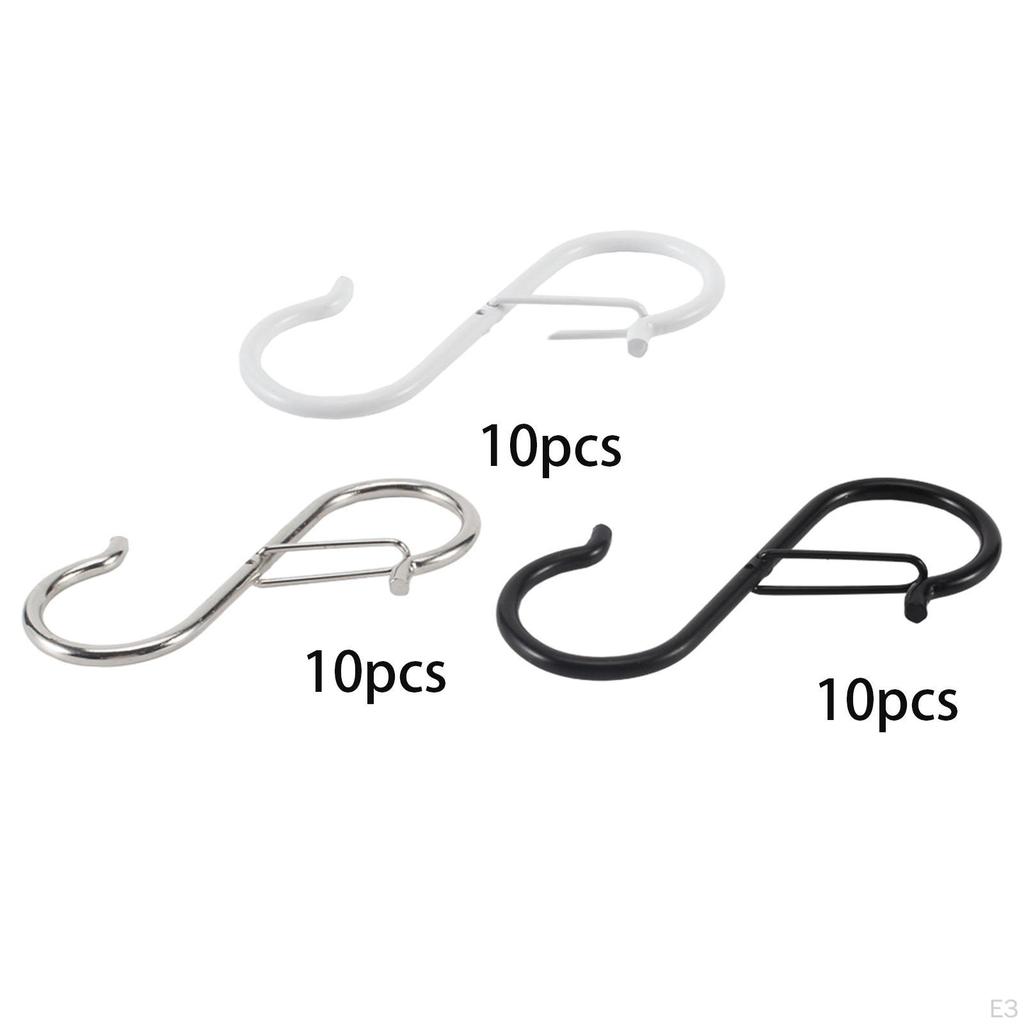 10 Pieces S Hook for Hanging Heavy Duty Pot Rack Hooks Hangers Bags Clothes