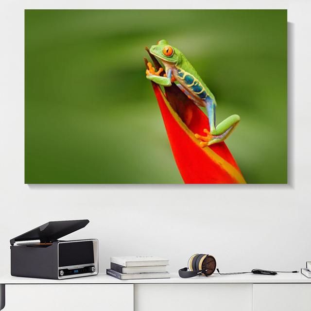 Pictură pe pânză cu animale Broasca de copac care râde Postere și imprimeuri Poze de artă de perete peisaj pentru camera de zi Decor fără cadru