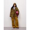 Gu By Uniqlo Shaggy Check Cocoon Peacoat Super Oversized Fit Cl