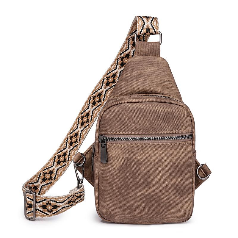 Wide Shoulder Strap Chest Bag Single Shoulder Bag Crossbody Bag Women's Bag