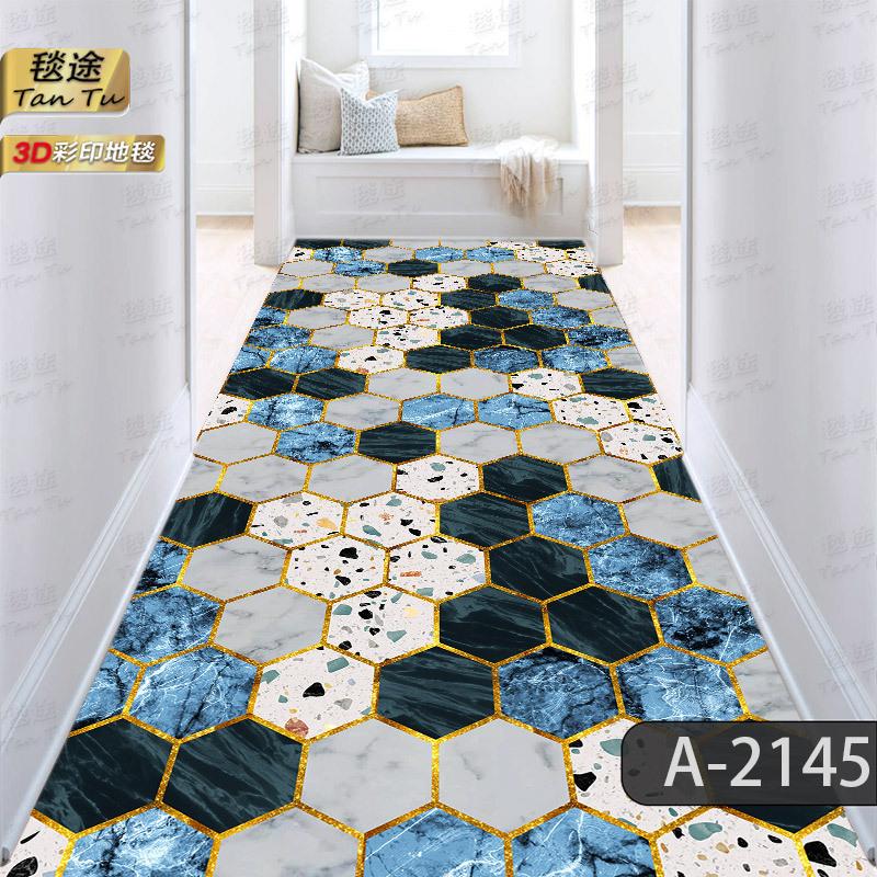 European modern minimalist hotel corridor carpet geometric abstract pattern foyer living room kitchen floor mat can be cut