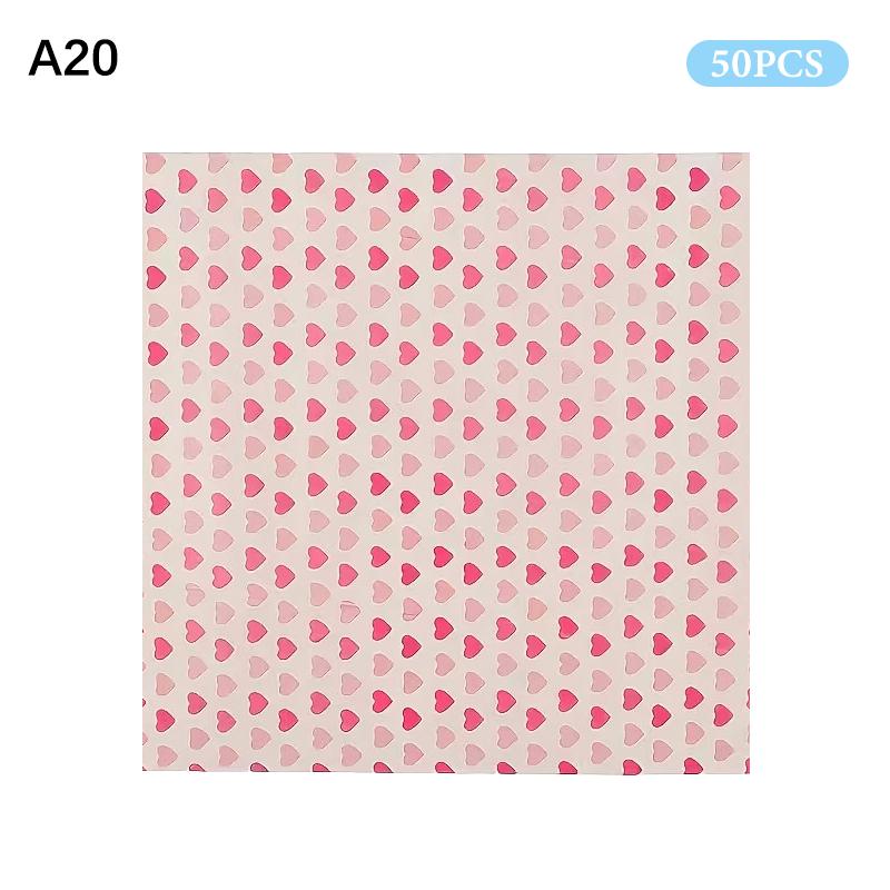 50Pcs Food Grade Baking Wax Paper Strawberry & Floral Patterned Paper Squares Non-Stick Cake Burger Chips Wrapping Papers