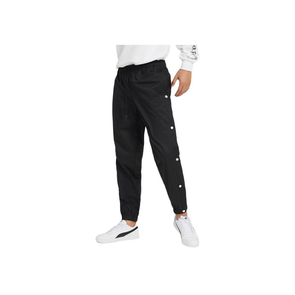 Puma Solid Color Breathable Drawstring Joggers Unisex Bottoms Black 53952501