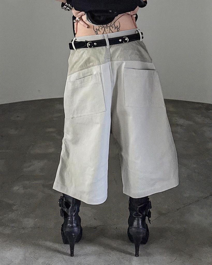 Loeolingladeu W. Layered Knee Bermuda Pants Beige