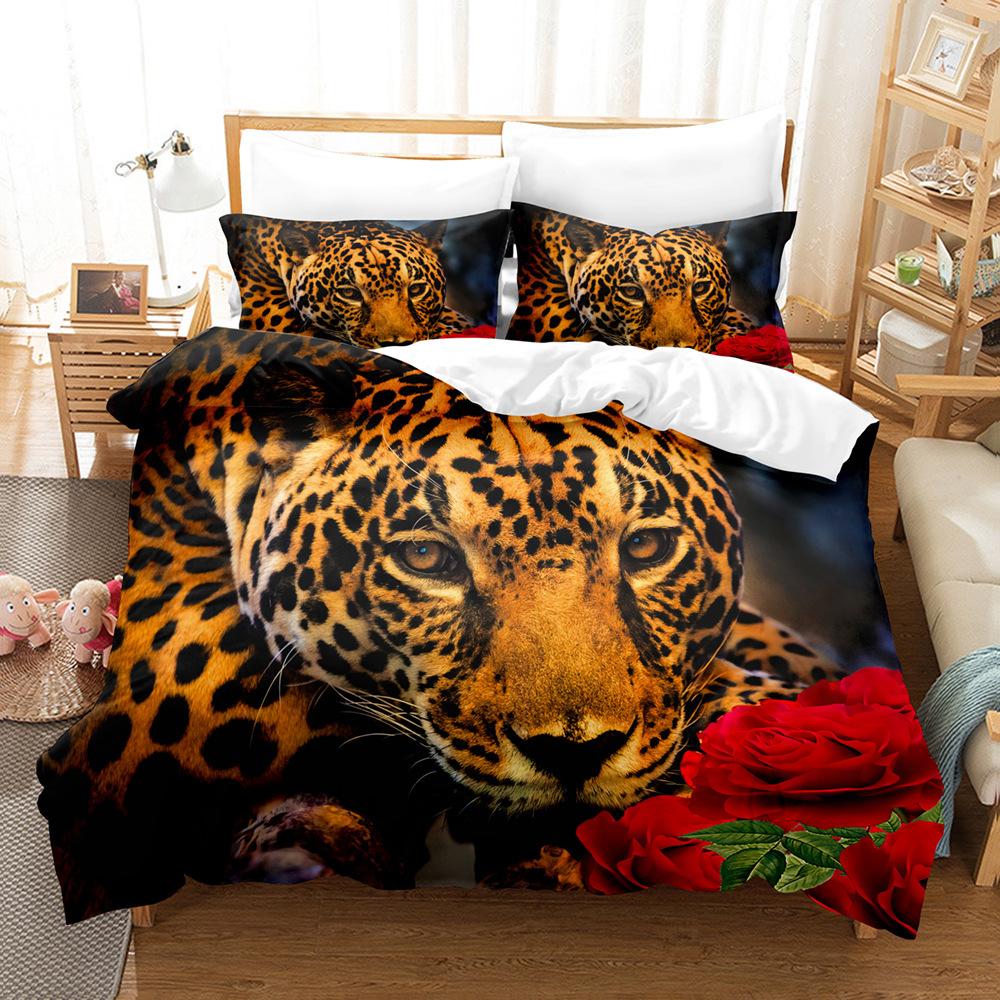 Leopard Pattern Bedding 3D Digital Printing Leopard Three-Piece Set