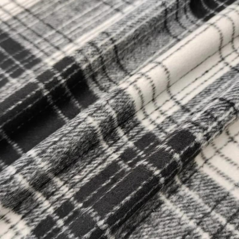 100x150cm Thickened Matte Checkered Fabric Vintage Soft for Handmade Diy Sewing Clothing Winter Coat Jackets Pants Material