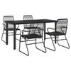 VidaXL Mobilier à dîner de jardin 5 pcs Noir Rotin PVC 3156572