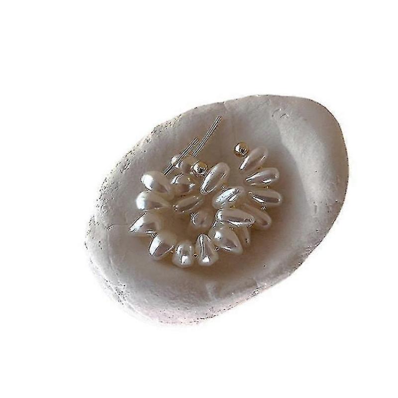 Unique Design Irregular Freshwater Pearl Hoop Earrings For Women Baroque Pearls Beads Circle Statement Earring