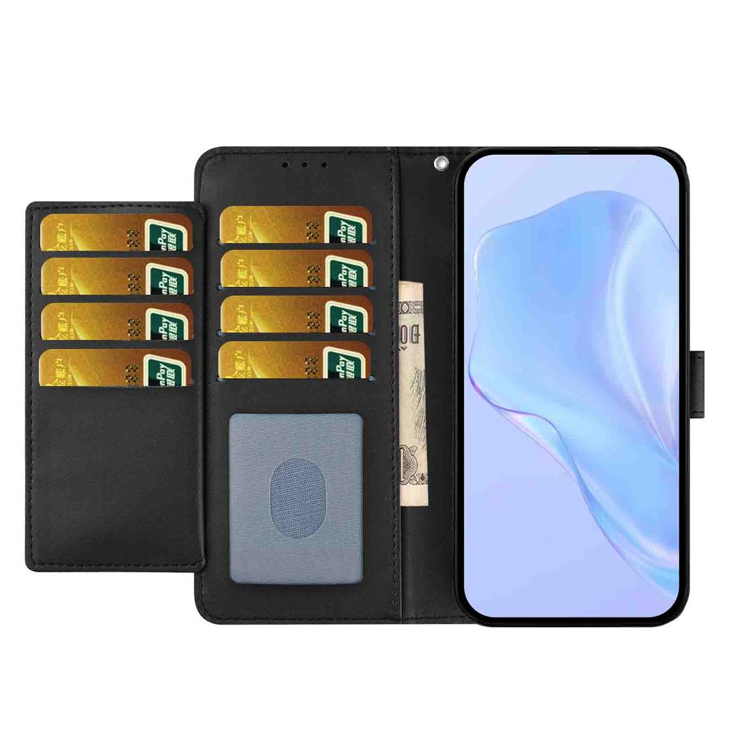 For Honor 400 Lite 5G Wallet Case with Strap/Multiple Card Slots Solid Color Leather Stand Phone Cover
