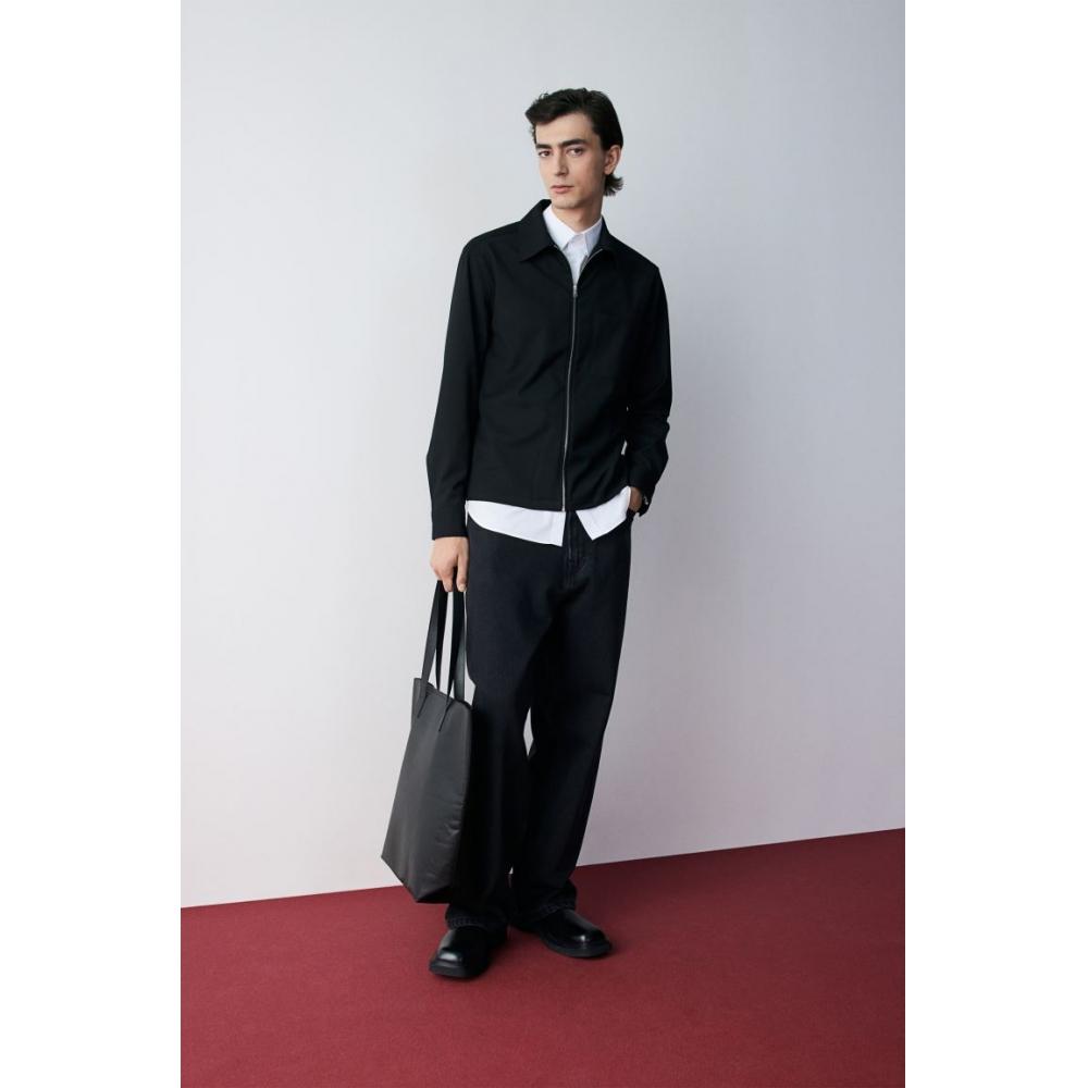 

H M Regular Fit Twill oversHirt Black M