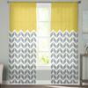 Yellow Geometric Tulle Curtains For Living Room Bedroom Kitchen Window Decor Modern Sheer Drapes