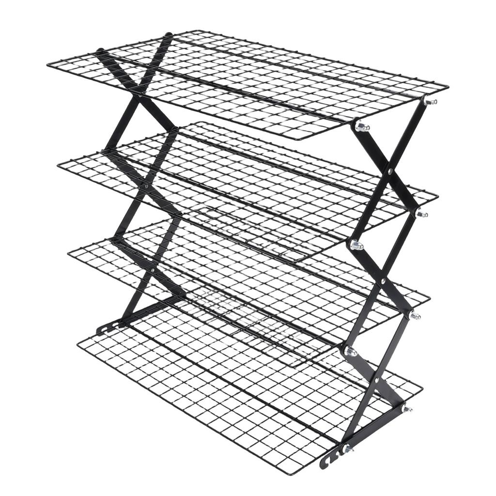 Raft de depozitare pentru blat de bucătărie pliabil din oțel inoxidabil, economisitor de spațiu, cu 4 niveluri pentru uscat alimente, condimente