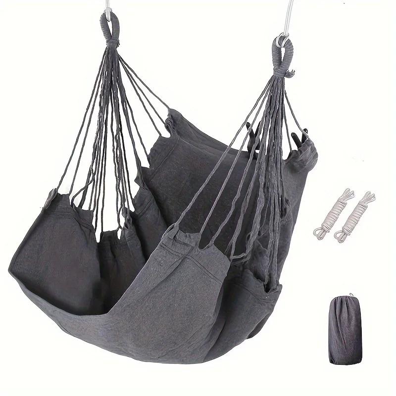 

1Pcs Outdoor Leisure Fabric Hammock Chair with Storage Bag Anti Rollover Dormitory Swing Chair сірий