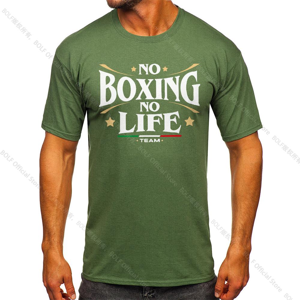 No Boxing No Life Gym Printed Vintage Men T-shirt Sport 100% Cotton Classic Tees for Men Women Sportswear Tops