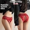 1Pcs Women Plus Size Open Crotch Panties Sexy Lace Transparent Underwear Stretching Big Size Lingerie
