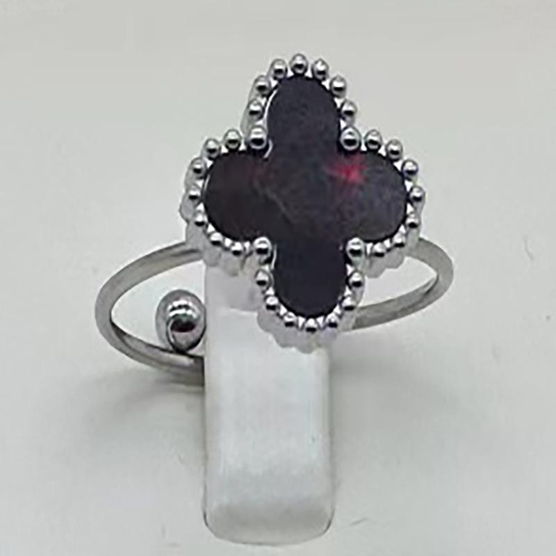 High Version Of The Four-Leaf Clover Ring Does Not Fade Opening Adjustable Titanium Steel Ring Simple Versatile Women's Ring
