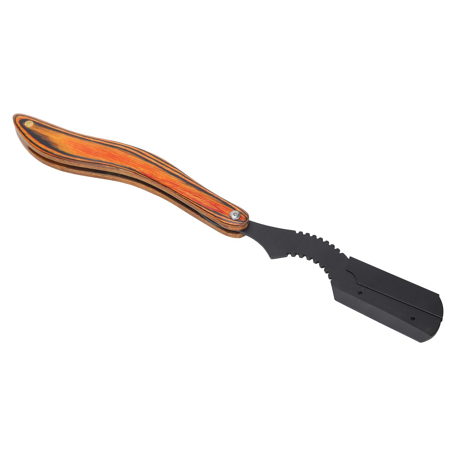 

Олдскульная опасная бритва для мужчин, складная ручная бритва с деревянной ручкой, бритва для бороды