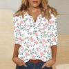 Damen T-Shirt mit Stehkragen und 3/4-Ärmeln und Aufdruck
