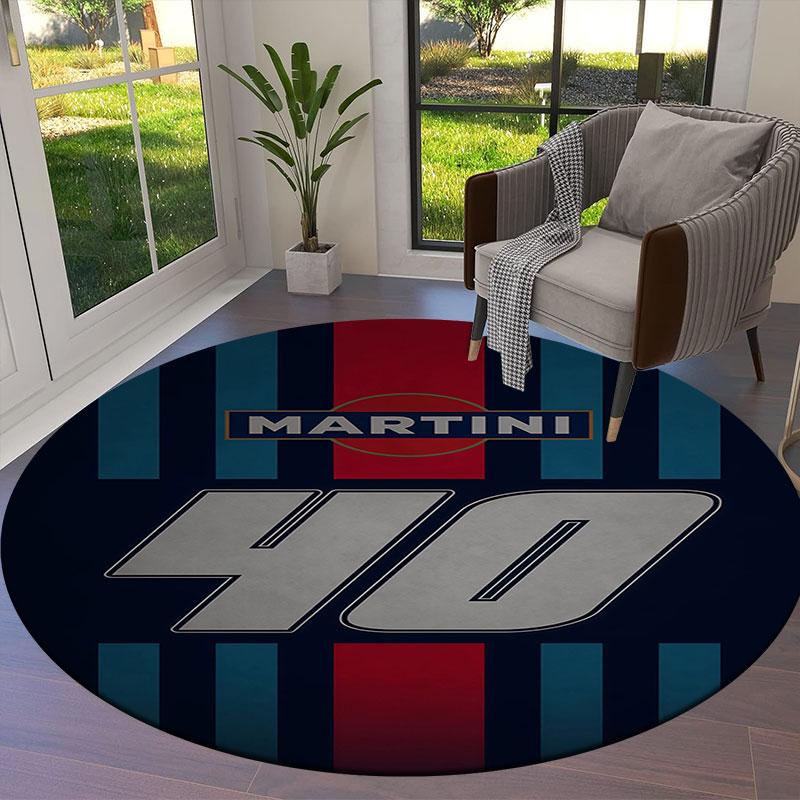 Martini Racing Round Area Rug,Carpet Rug for Living Room Bedroom Sofa Playroom Decor,Non-slip Floor Mat