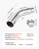Elbow Exhaust Tip, 101.6mm Inlet, 127mm Outlet, 584mm Overall Length, Chrome Turn Down Exhaust Tip with Clamp for Truck, Sedan, Sports Car, SUV,