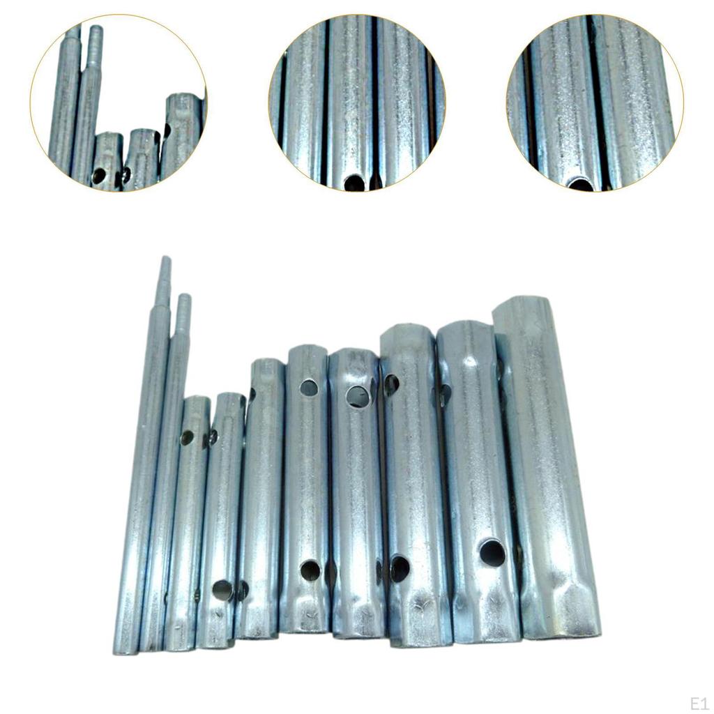 10Pcs Dual Ended Wrench Socket Set Hexagonal Threaded Sleeve Tool Bathroom Faucet Nut Removal