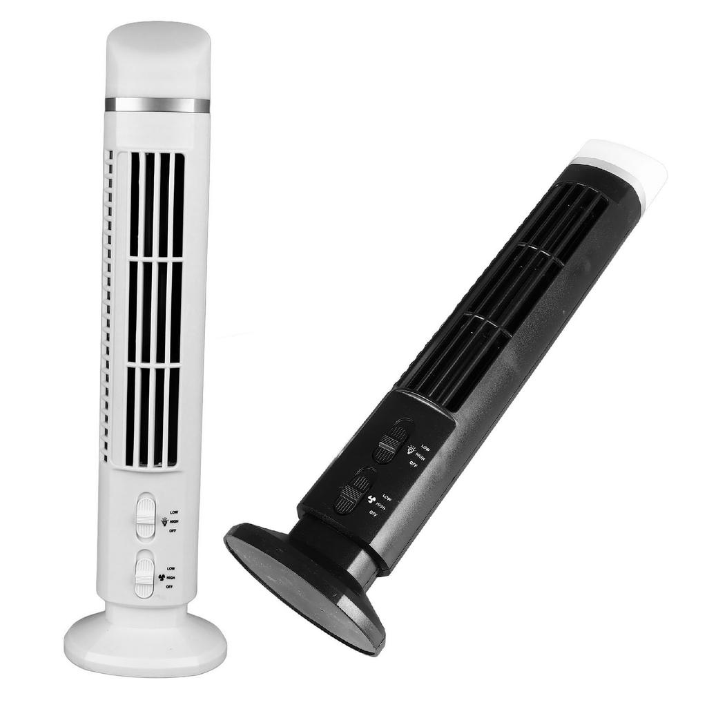 Flügelloser Turmventilator, tragbarer USB-Tischventilator mit Licht für Zuhause, Schlafzimmer, Büro