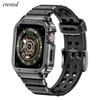 Obudowa ze stali nierdzewnej+silikonowy pasek Do paska Apple Watch 45mm 44mm 44 mm iwatch 4 5 SE 6 Pokrowiec bransoletka apple watch seria 7 45mm