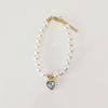 Cute Heart Gemstone Pearl Pet Collar, Adjustable Cat Dog Necklace, Elegant Decorative Pet Jewelry for Small Pets