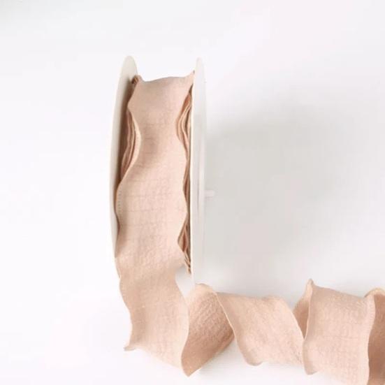 1 Roll 900x2.5CM Ruffle Edge Ribbon DIY Sewing Flower Bridal Bouquets Christmas Gift Box Wrapping Decorative Ribbon Solid Polyester Pleated