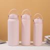 0.5-1L Stainless Steel Sports Water Bottle Wide Mouth Leakproof Insulated Flask with Detachable Straw Carry Handle Gym TravelCup