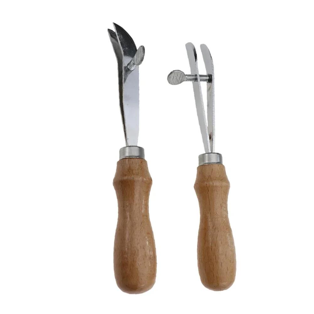 Adjustable Leather Edge Creaser Scriber Crimping Scalloped Crimper Wood Press Line Craft Tool For DIY Handmade Stitching Groover China Mainland