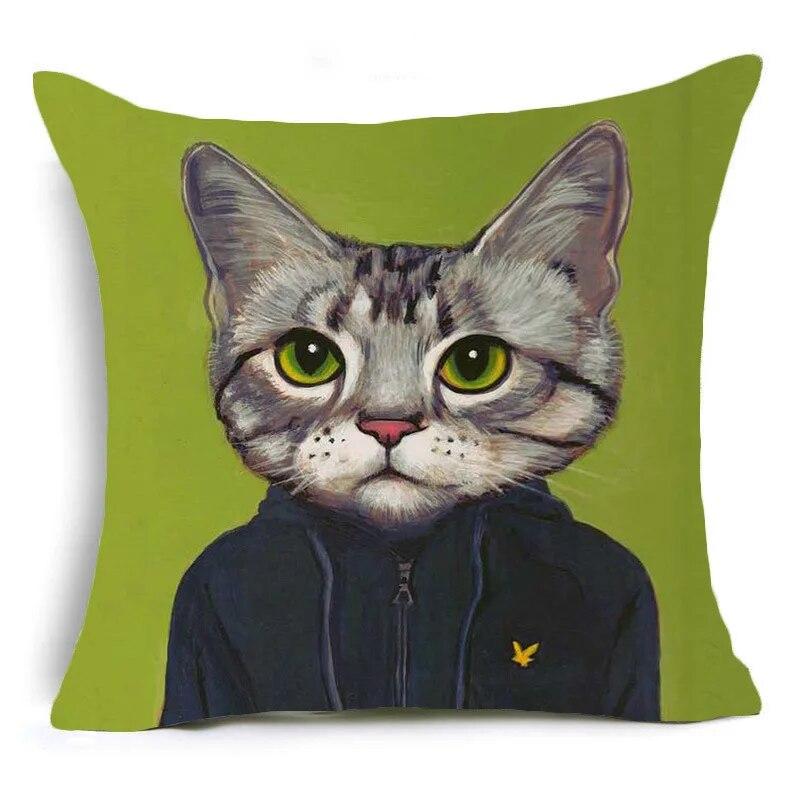 Cute Cartoon Animal Pet Cat Decorative Pillowcase Gift  Sofa Car Office Seat Cushion Cover Bedroom Room Home Decor