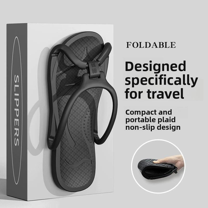 

Складные парные дорожные тапочки — это необходимая вещь для нескользящих путешествий в отелях. Их удобно носить в помещении, в домашних ванных комнатах. 35-36 чёрный