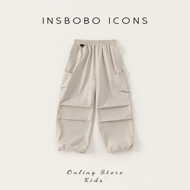 Insbobo Children s Pants Boys  Cargo Pants 2025 New Style Girls  Stylish Long Pants Boys  Good-Looking Casual Pants Khaki 160 cm