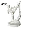 Desktop Ornament 3D Printed Karate Kick Man Statue, White Martial Arts Figurine Sculpture, Modern Home Decor Taekwondo Character Ornament, Minimalist