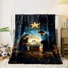 Nativity Scene with Starry Night SkyFlannel blanket for bedroom, living room, sofa, and nap