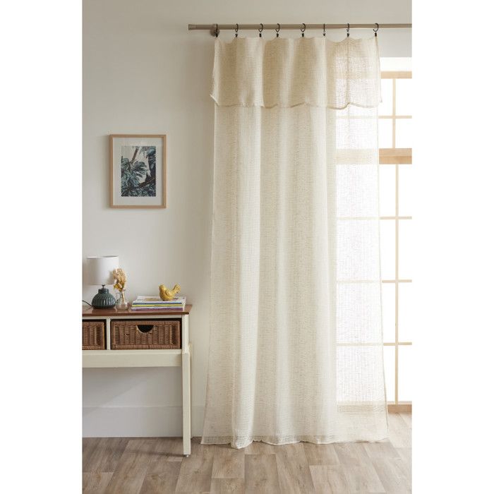 Voilage ajustable + 8 anneaux pince 140 x 270 cm Polyester effet maille "Freya" Le fil d'Ariane - Sable