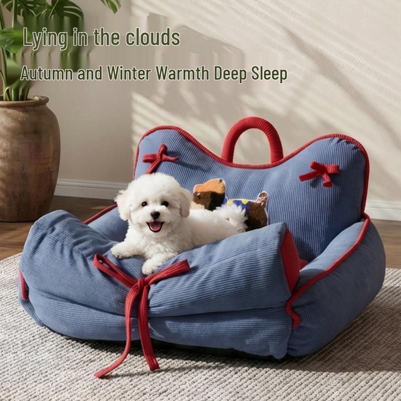 Winter Cartoon Sofa Bed: Washable Sleep Mat for Small Dogs & Cats