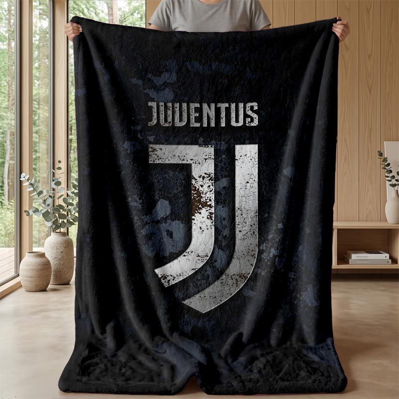 Coperta Tematica Juventus FC Morbida Coperta in Pile di Flanella Calda Leggera Coperta da Lancio per Casa Divano Letto