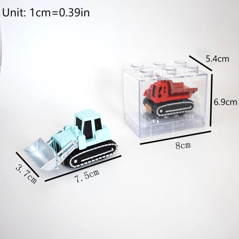 1Pcs Alloy Car Model Simulation Engineering Car Pull Back Car Toy With Transparent Storage Box Sliding Inertia Model Car Toy