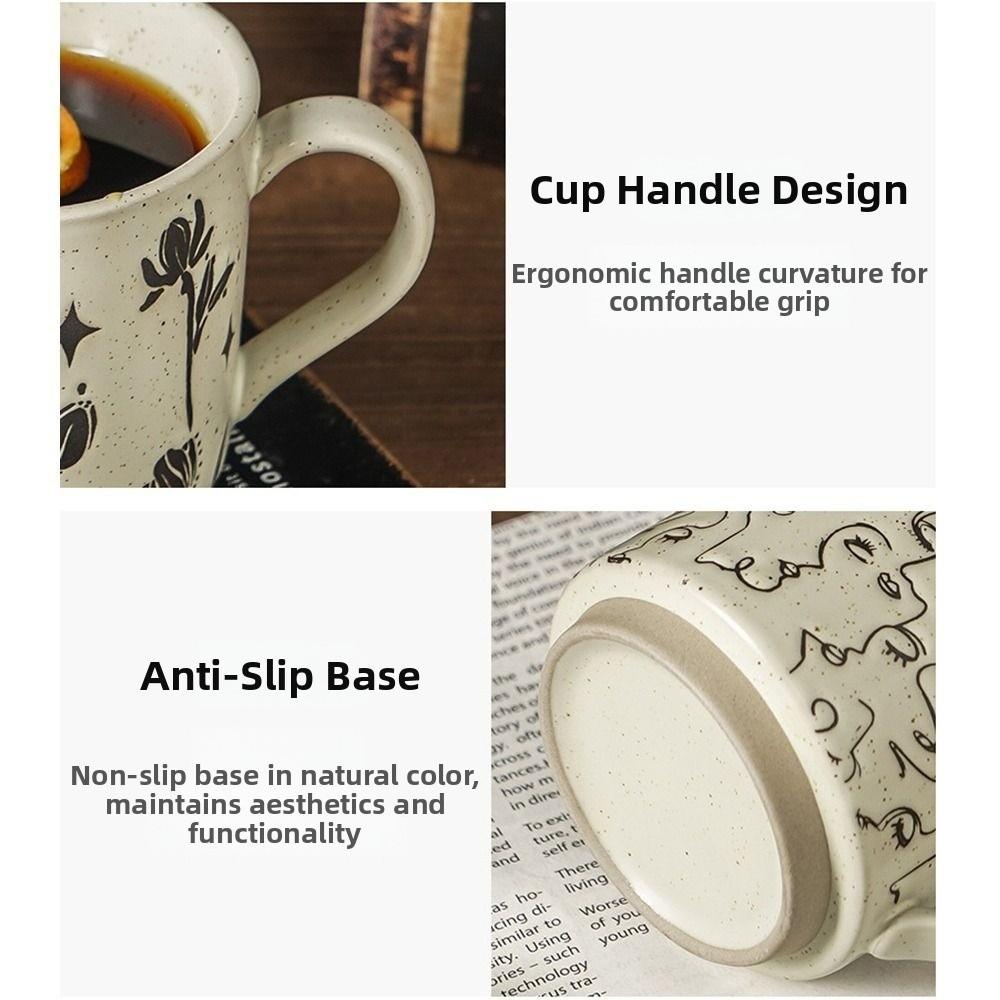 High Temperature Resistant Ceramic Coffee Mug Hand-painted Milk Drinking Cup Household Drinking