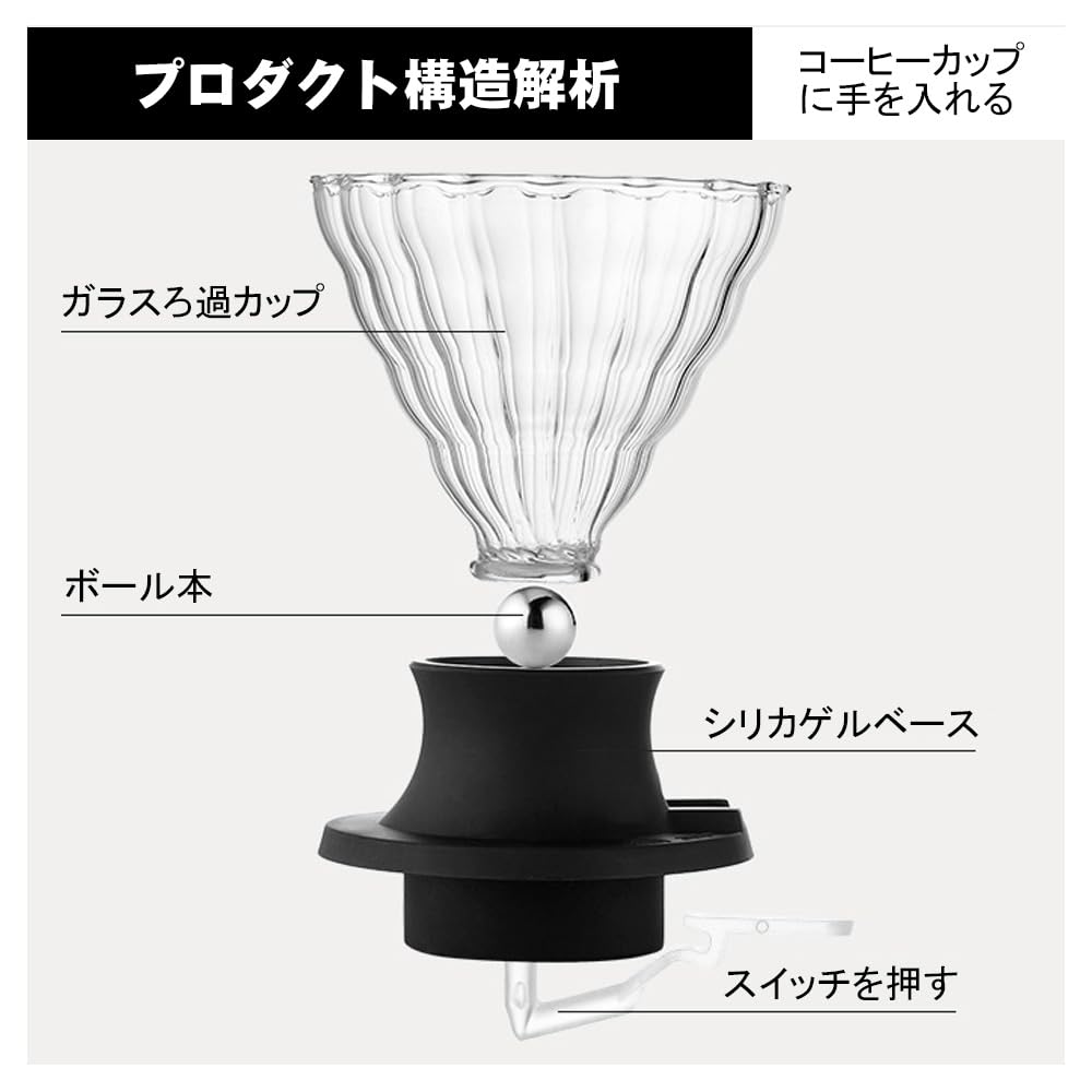500ml Drip Coffee Server with Coffee Dripper Set, Hand Drip Coffee Server, Coffee Drip Set, Suitable for Cafes and Coffee Shops, Heat and Cold